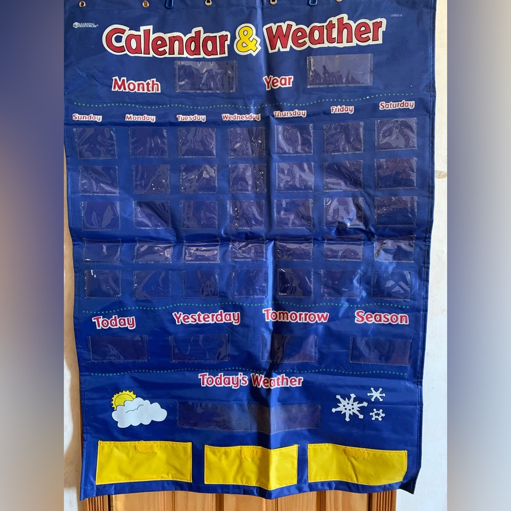 Learning Resources Calendar and Weather Pocket Chart Board Only Very Nice